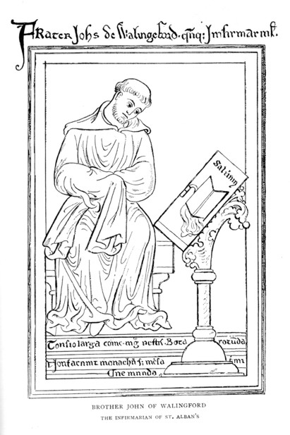 Illustration:  Brother John of Walingford, the infirmarian of St. Alban’s